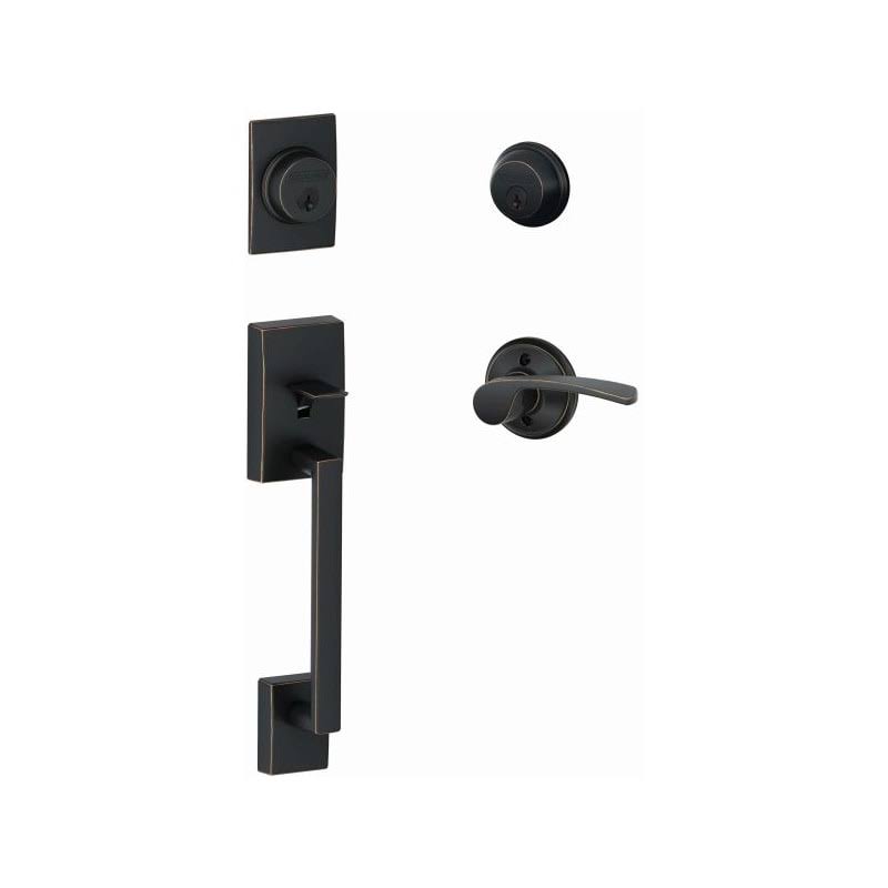 Aged Bronze Double Cylinder Handleset and Trim M677765
