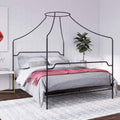 Black Metal Canopy Queen Size Bed Z165435