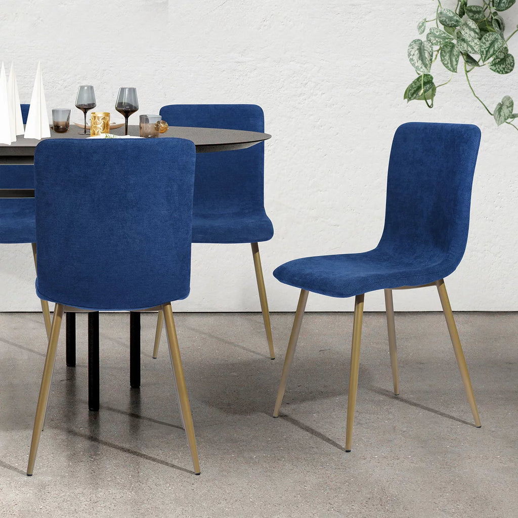 Blue Fabric Dining Chairs Set of 4 D98484