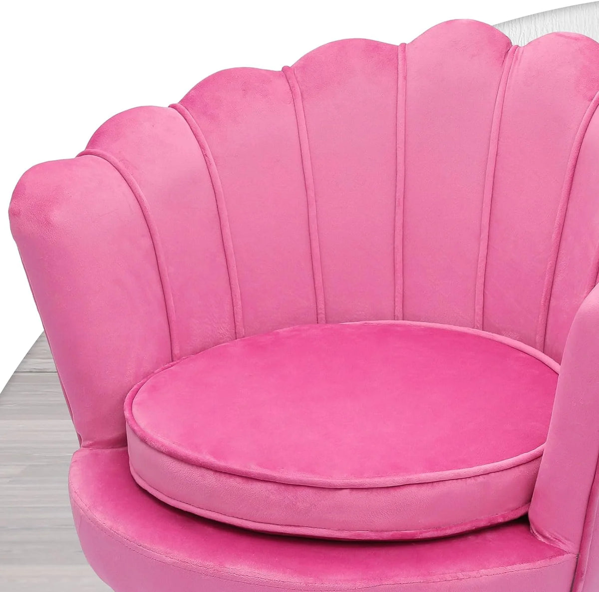 Velvet Tufted Shell Chair with Cushion and Golden Legs C1303