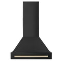 30 in. Black Stainless Steel Range Hood with Gold Handle T724