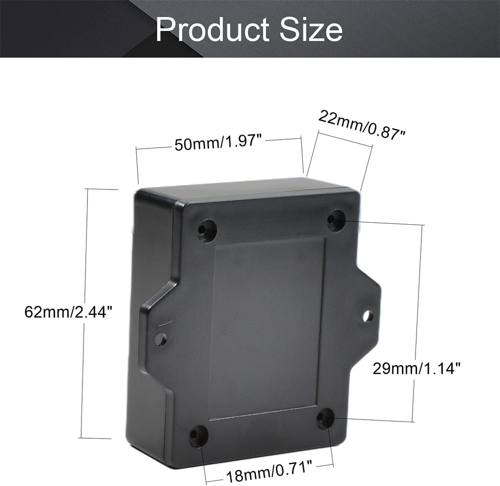 Black ABS Plastic Junction Box with Ear C2372