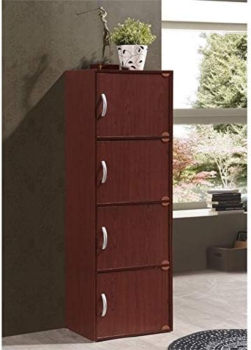 4 Shelf 4 Door Bookcase in Mahogany O340