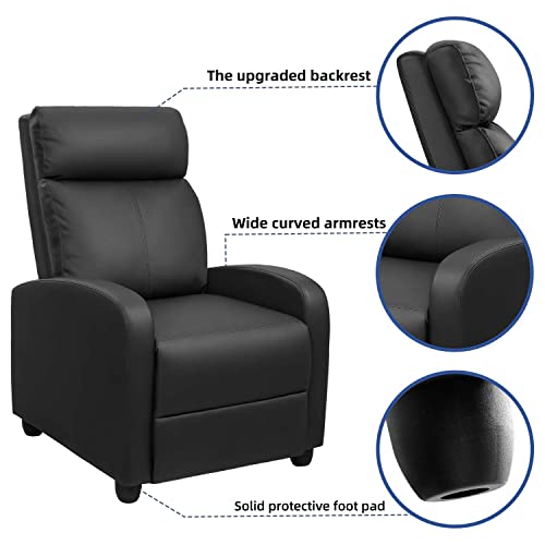 Black PU Leather Recliner Chair X299