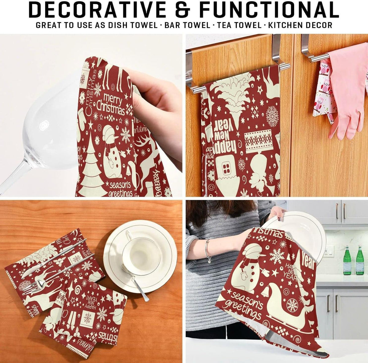 6pcs Kitchen Dish Towel Set, 18"x28" E105272