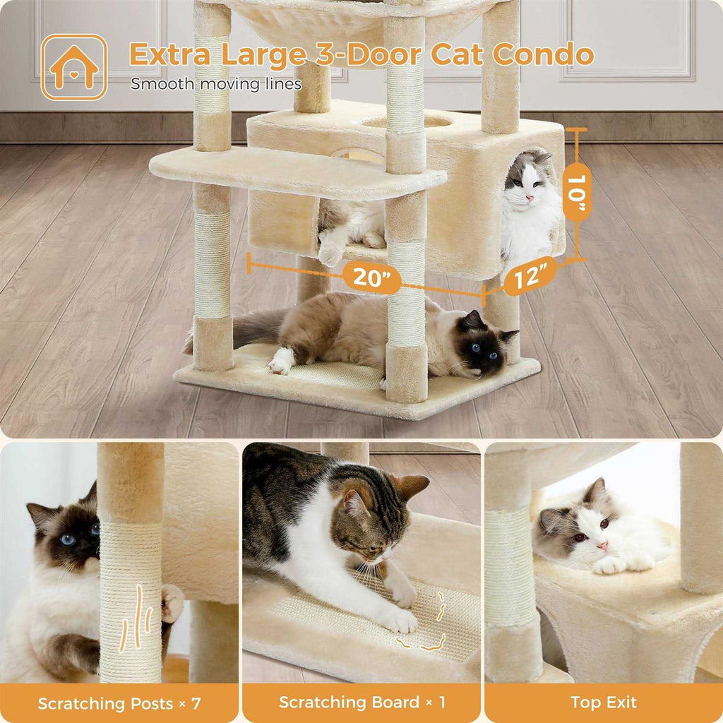 73 inch Multi Level Cat Tree with 7 Scratching Posts B490391