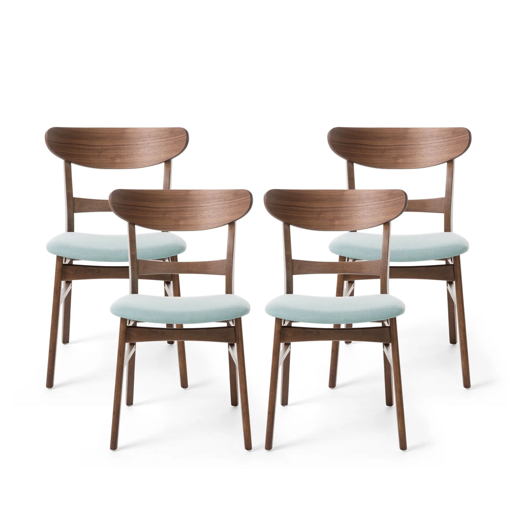 Set of 4 Light Beige Fabric Dining Chairs Z41040