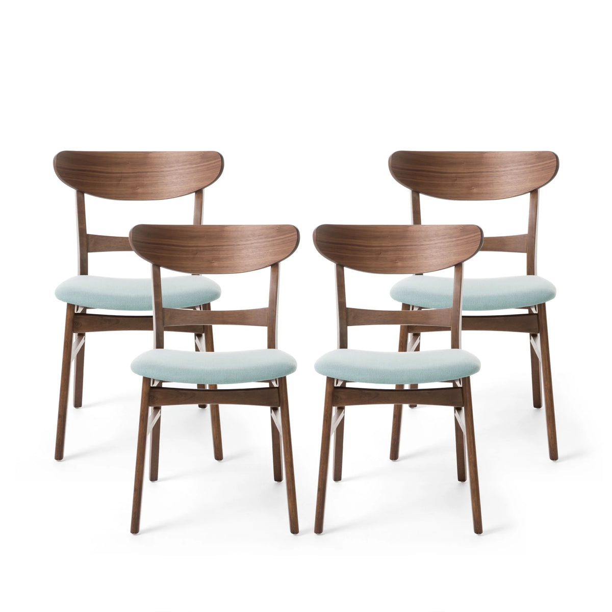 Set of 4 Light Beige Fabric Dining Chairs Z41040