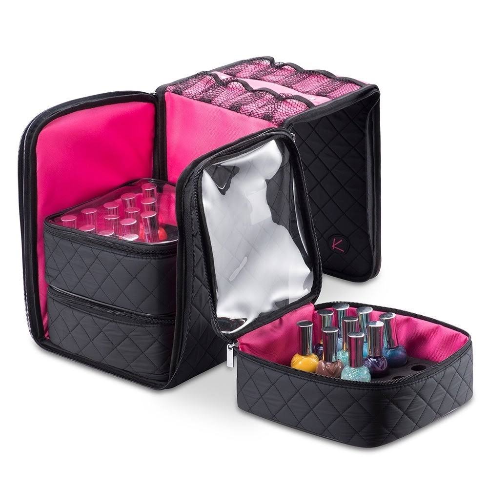 Black Soft-Sided Nail Polish Organizer Case Y273