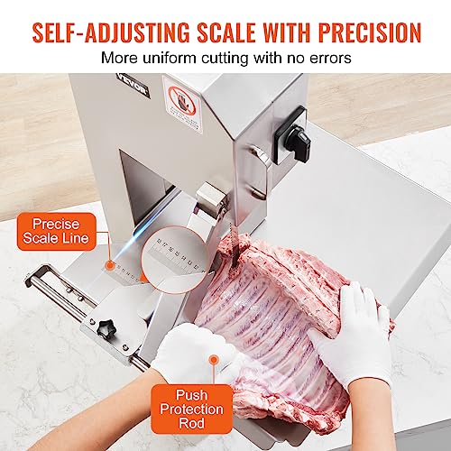 1500W Stainless Steel Countertop Meat Bandsaw with 6 Blades J50099