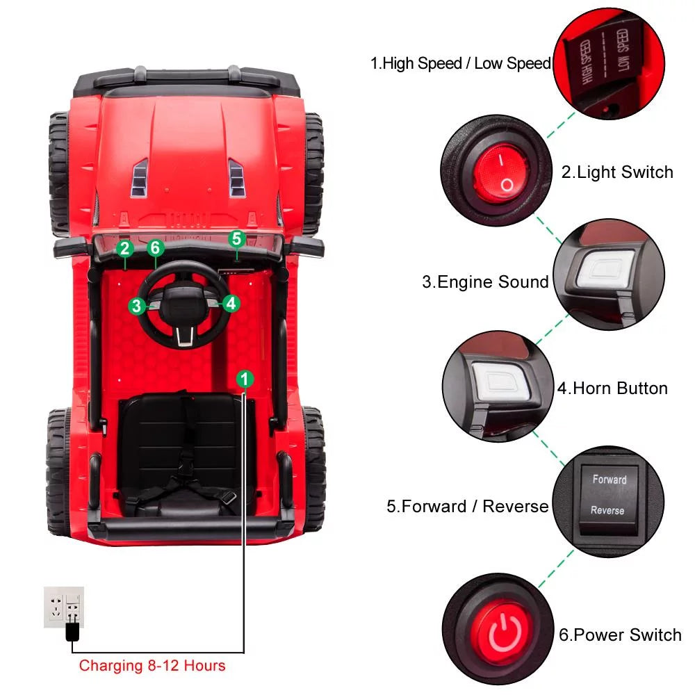12V Battery Electric Kids Ride On Car Truck with Remote Control H845