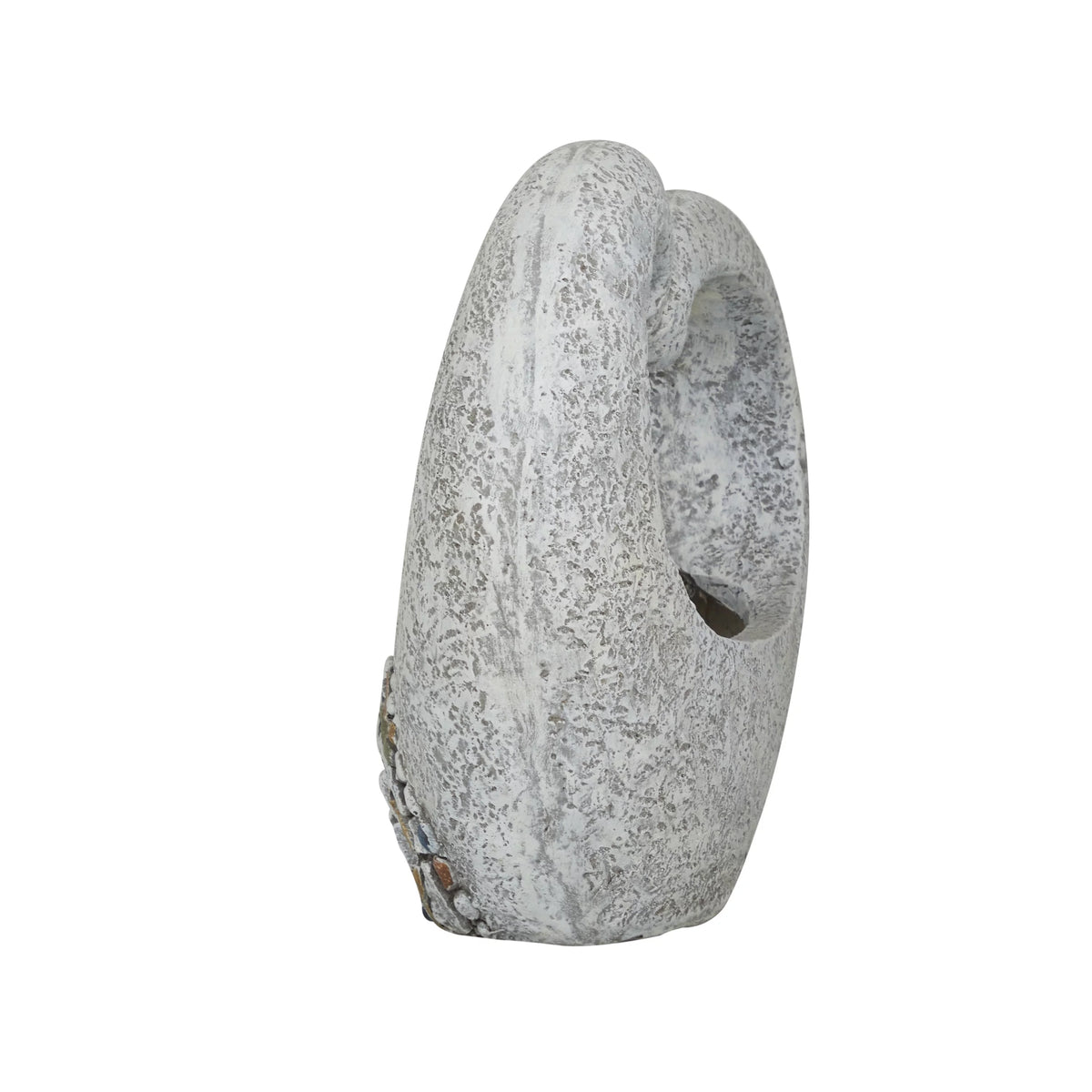 Gray Fiberglass Planter with Stone Mosaic Design P228