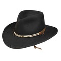 Black Wool Felt Earflap Hat O843