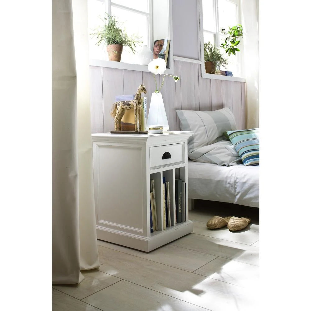 White Nightstand with Dividers R18900