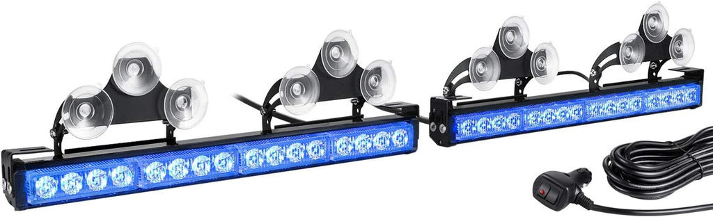 2 in 1 Blue LED Traffic Advisor Strobe Light Bar Pack of 2 P700971