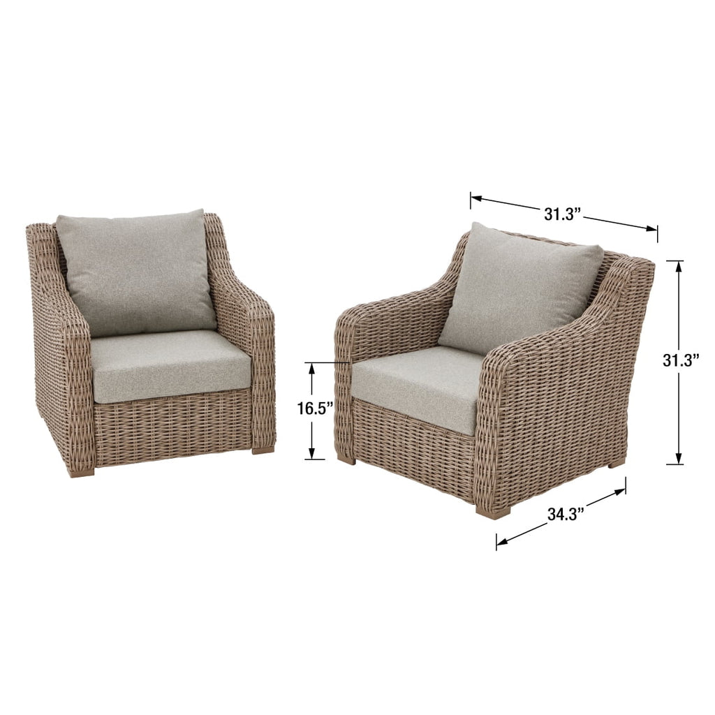 2-Pack Outdoor Club Lounge Chairs with Cushions F16957