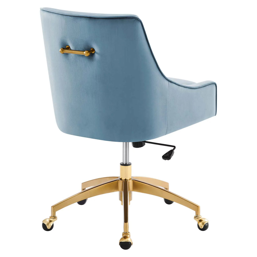 Light Blue Velvet Office Chair Q114
