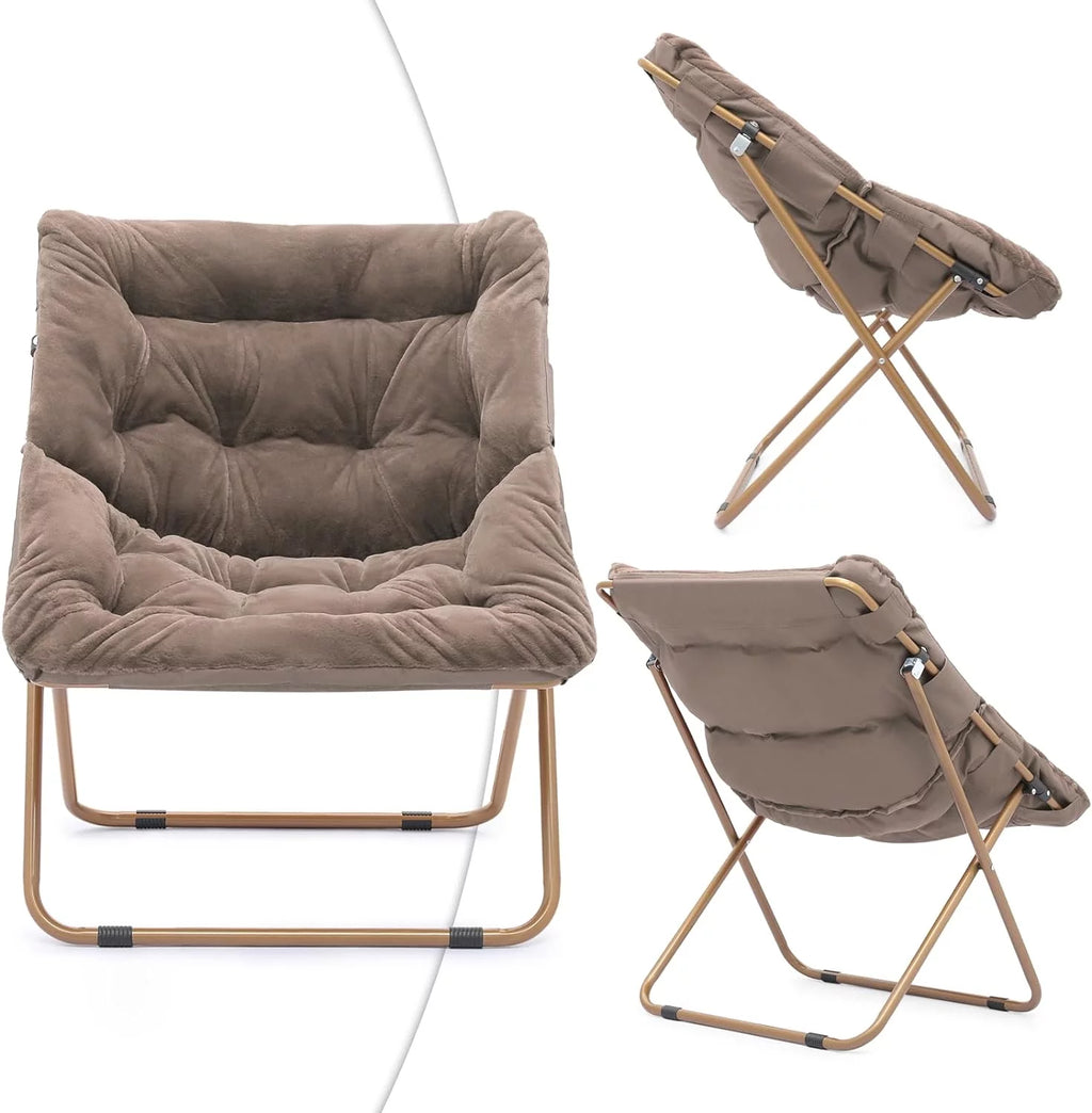 Beige Oversized Foldable Saucer Chair M919