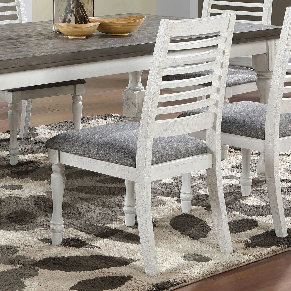 White Ladderback Dining Chairs Set of 2 H60206