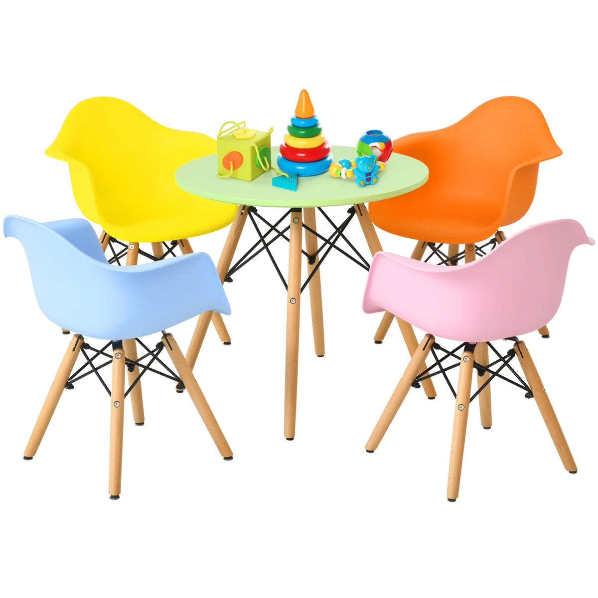 5-Piece Kids Dining Table & Chair Set with 4 Chairs U3821