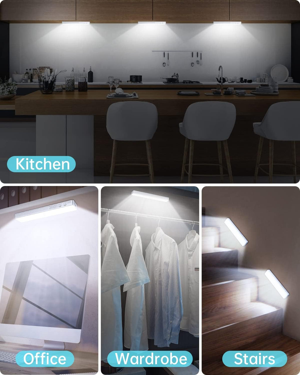 Rechargeable Dimmable Motion Sensor LED Closet Light (6 Pack) Z676