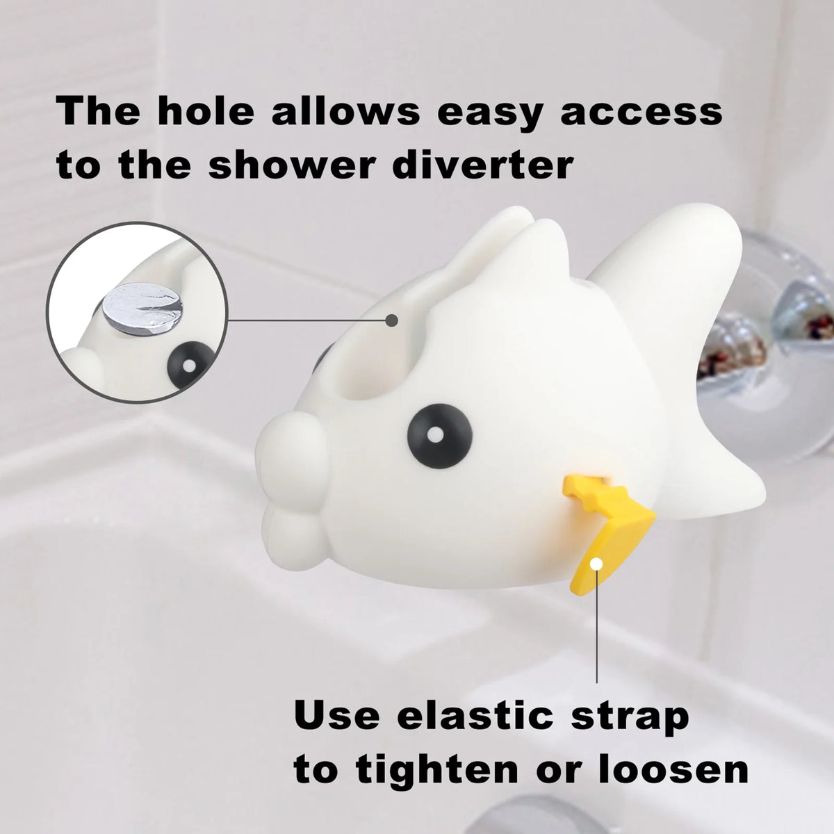 White Faucet Cover with 2 Toys W3963