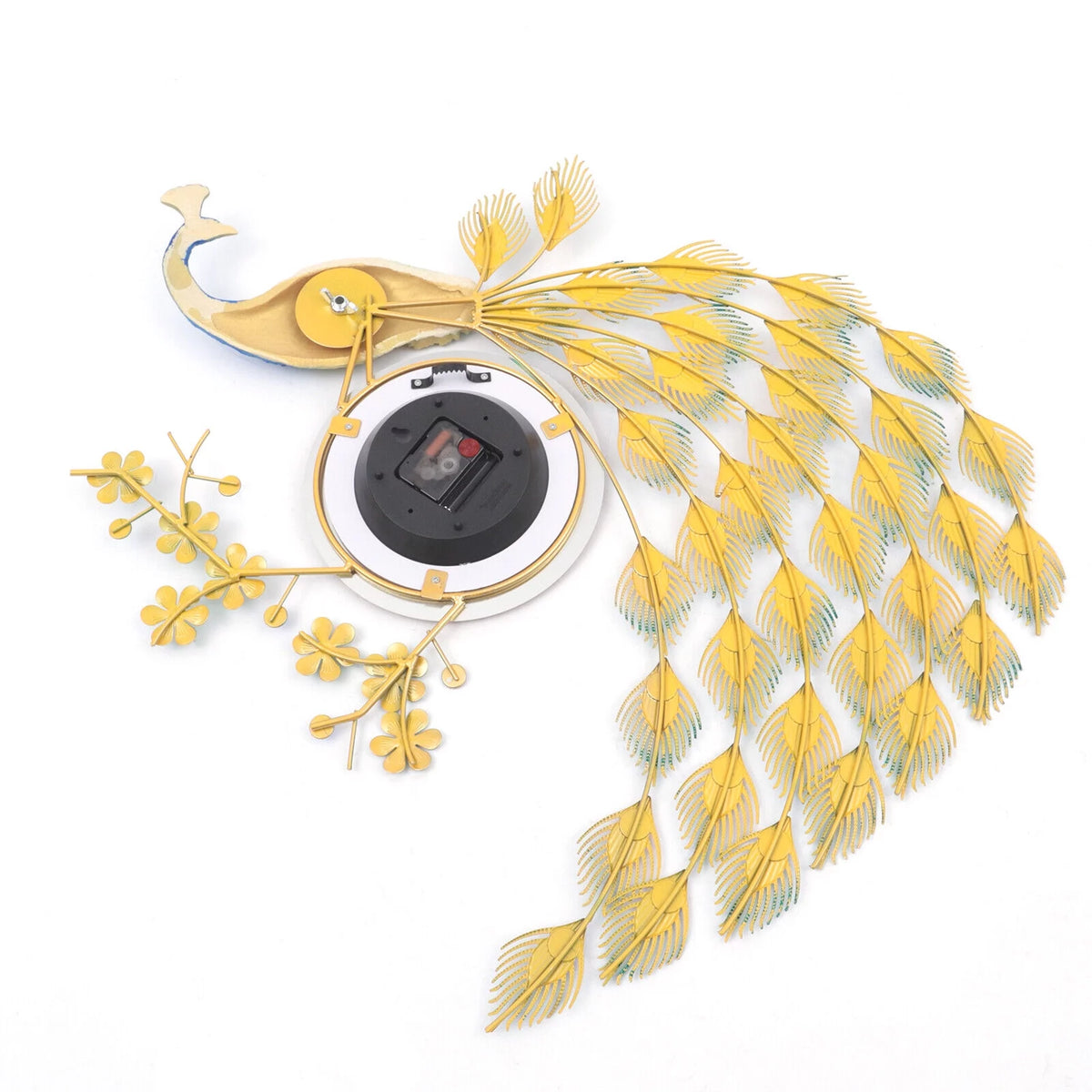 Peacock Wall Clock 3D Metal 8.26" F128