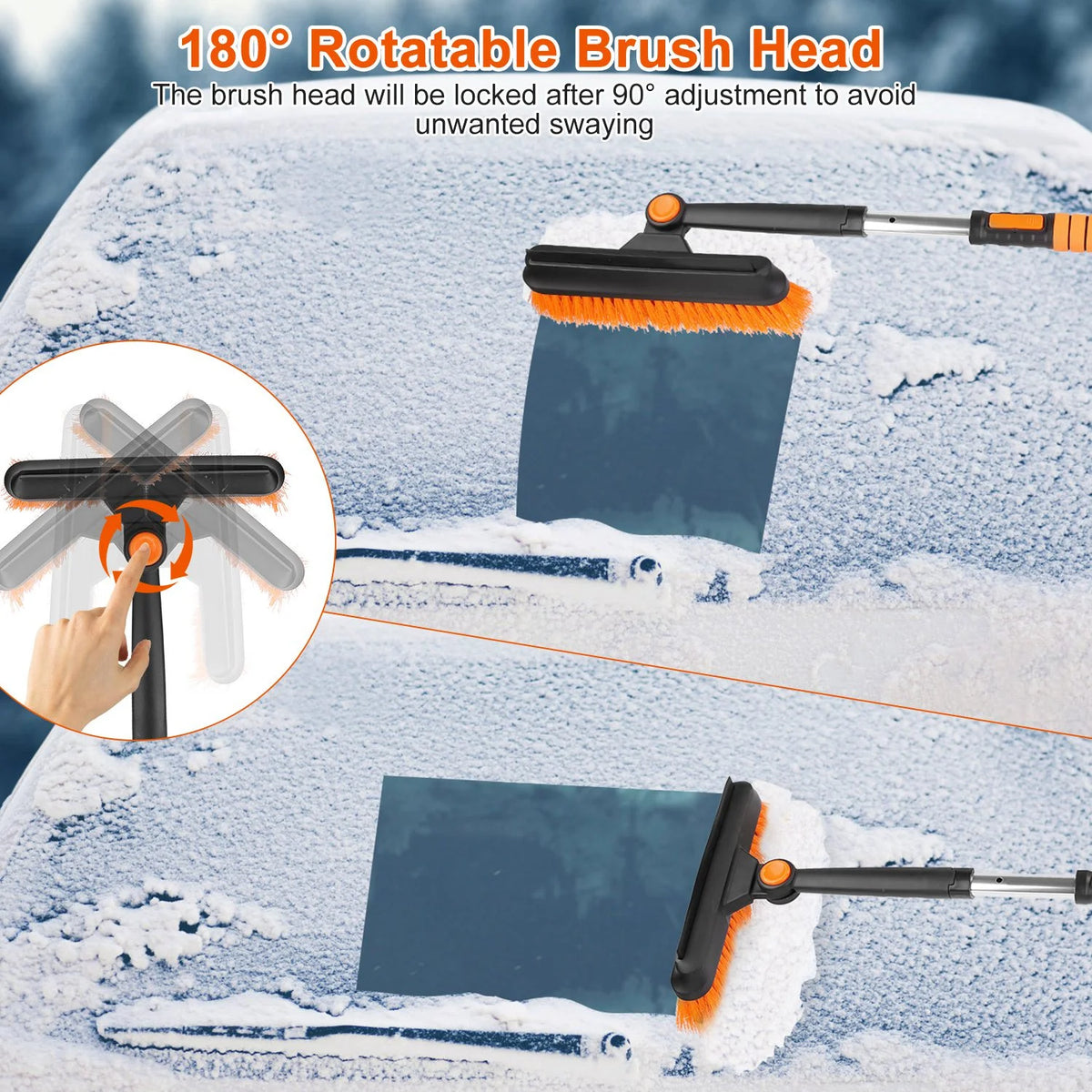 Telescopic Ice Scraper Snow Brush Shovel Kit Q9593