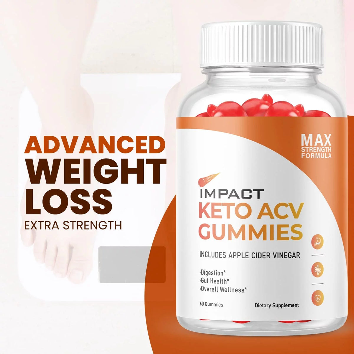 60 Gummies Keto ACV Dietary Supplement O137
