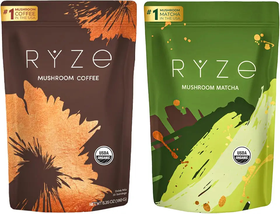 Mushroom Coffee and Matcha Bundle with 6 Adaptogenic Mushrooms X2074