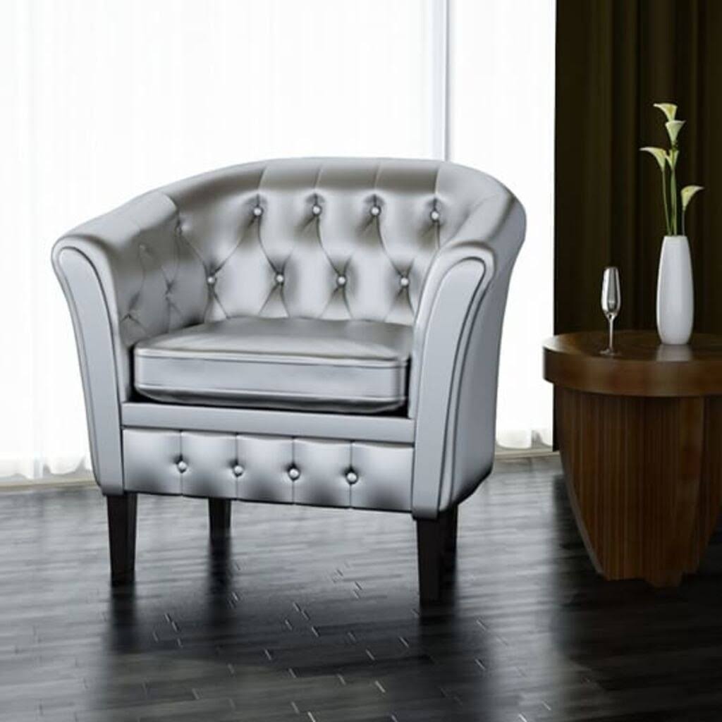 Brown Faux Leather Tub Chair S90378