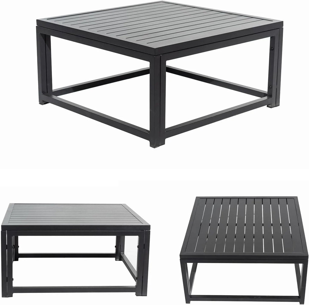 7 Pieces Patio Corner Sofa Set with Coffee Table, Gray V7559