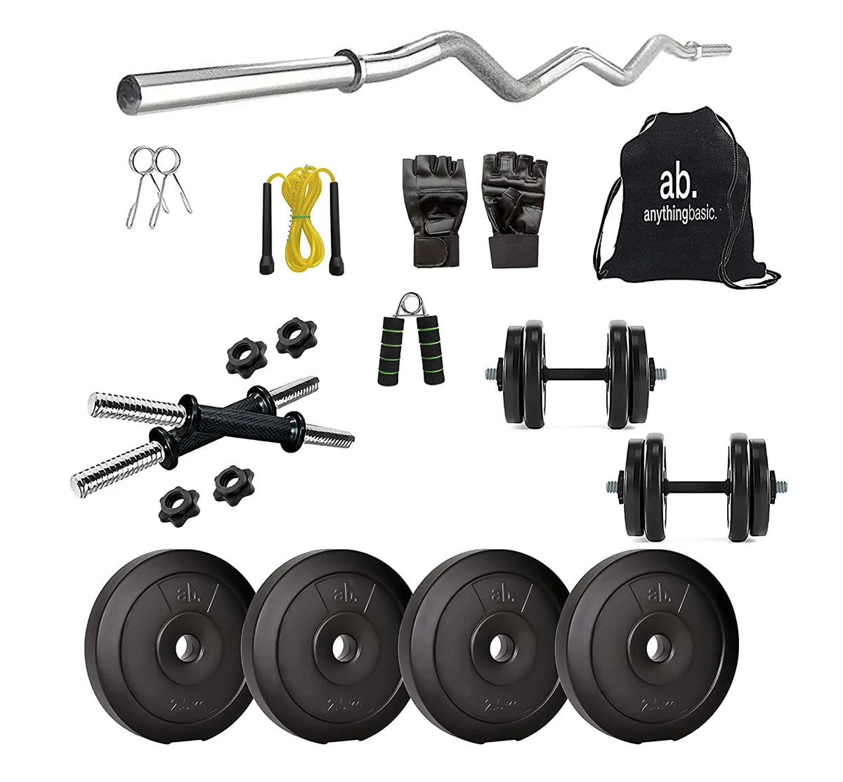 PVC 10 Kg Home Gym Set with Dumbbell Rods H7560
