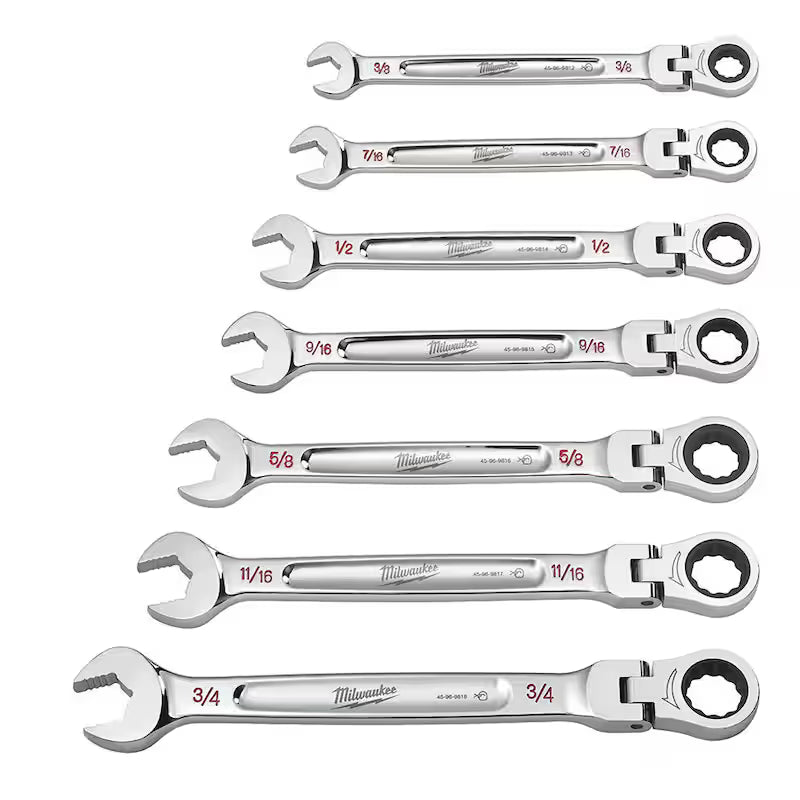 11-Piece Flex-Head Ratcheting Combination Wrench Set SAE Z836