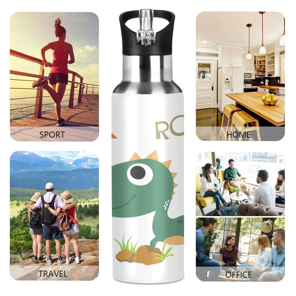 Stainless Steel Insulated Water Bottle with Straw Lid D785716