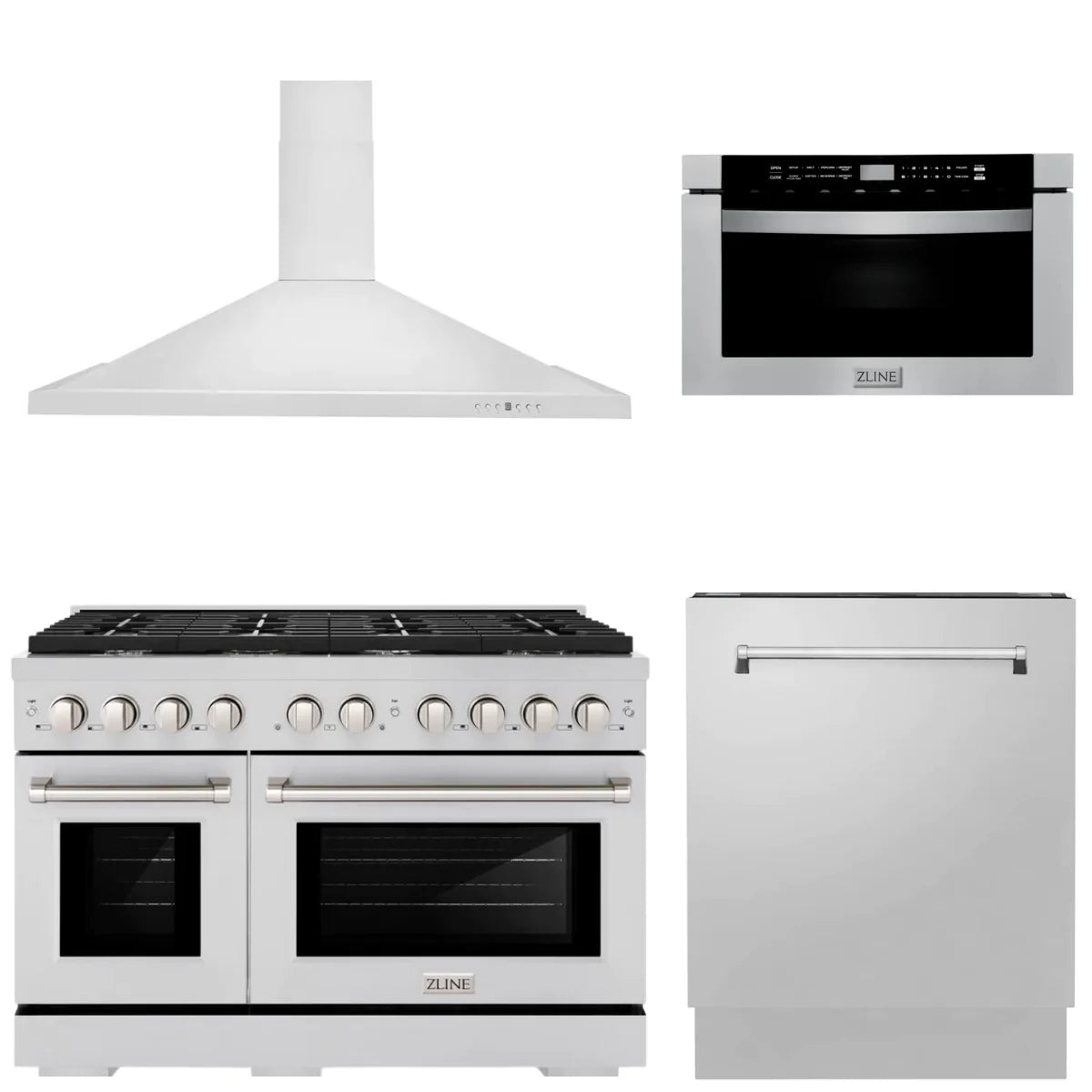48 Gas Range, Range Hood, Microwave Drawer and Dishwasher D661061