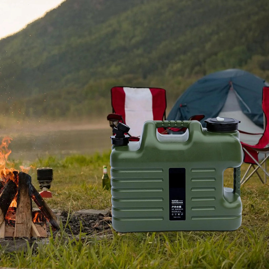 Green 12L Camping Water Storage Jug with Faucet J20509
