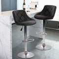 White PU Leather Swivel Barstools Set of 2 B595