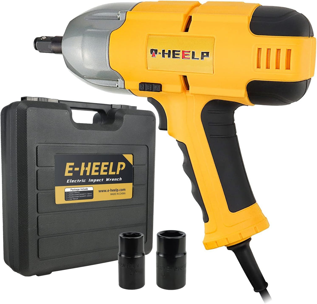 Yellow Corded Impact Wrench with Carry Case, 400 N.m Max Torque, Pack of 2 Y667