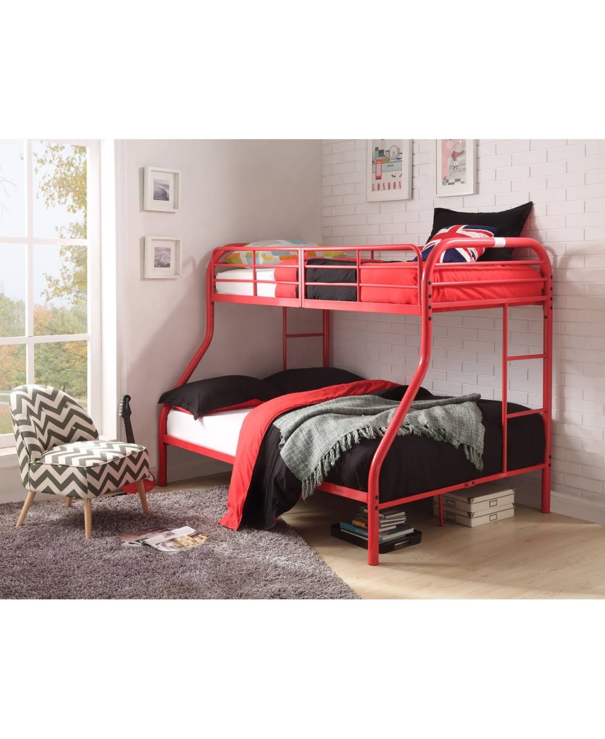 Black Twin/Full Bunk Bed W2399