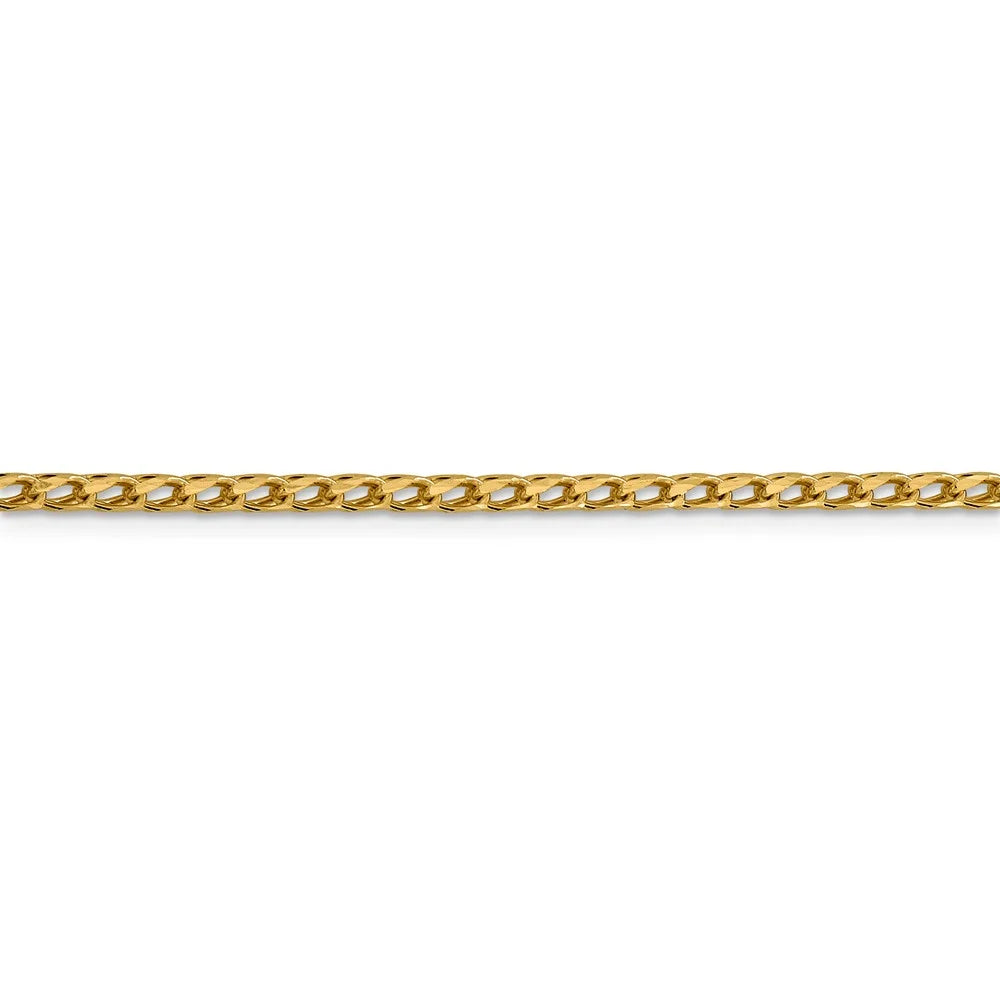 14kt Yellow Gold Diamond Cut Open Franco Chain 18 inch A887