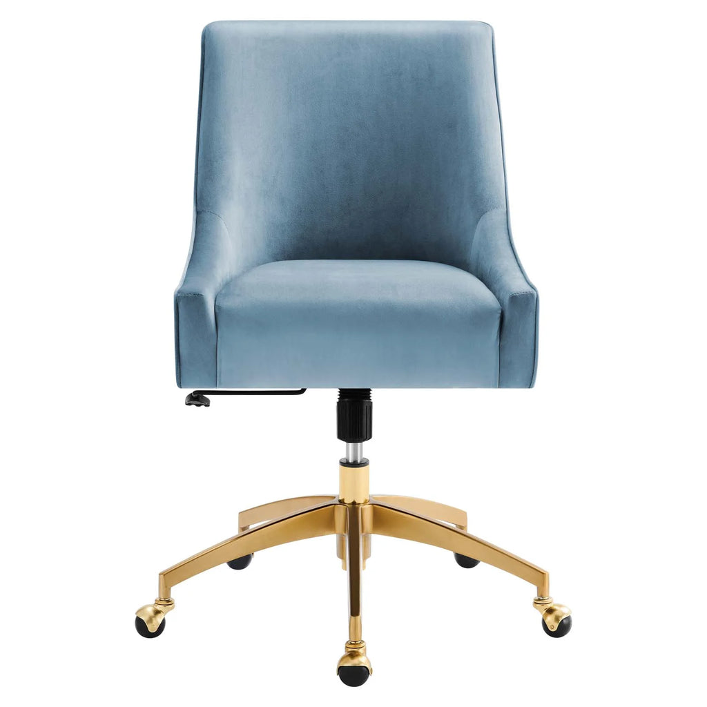 Light Blue Velvet Office Chair Q114