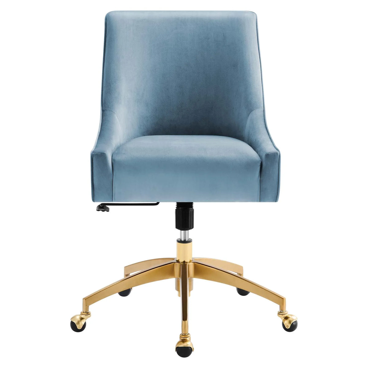 Light Blue Velvet Office Chair Q114