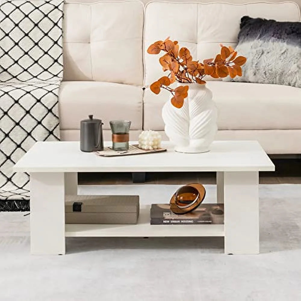 White Coffee Table with Storage P2874