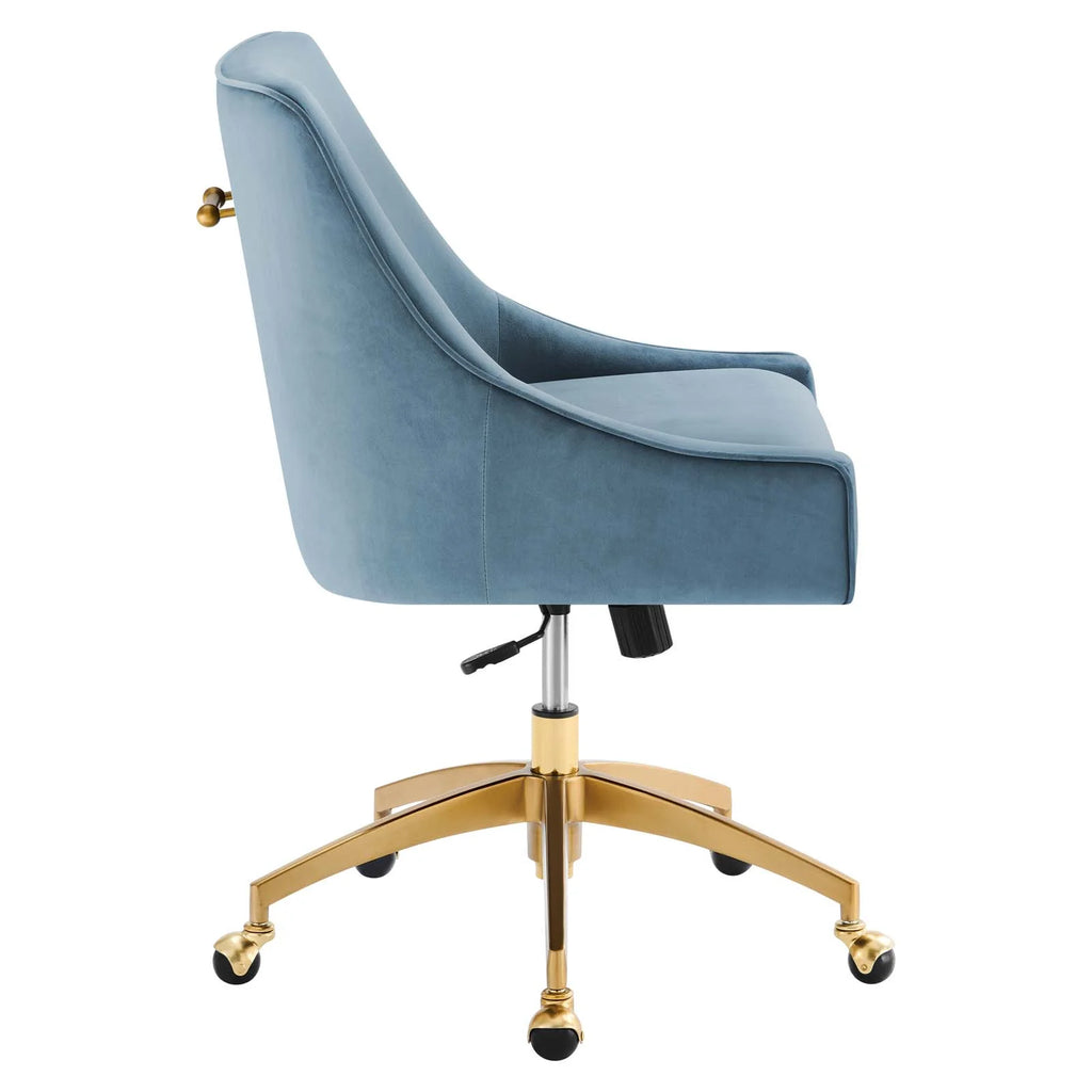 Light Blue Velvet Office Chair Q114