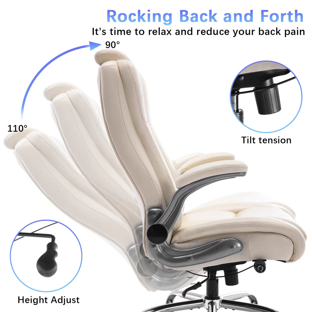 High Back Ergonomic Office Chair with Lumbar Support Flip Arms and Headrest R58778