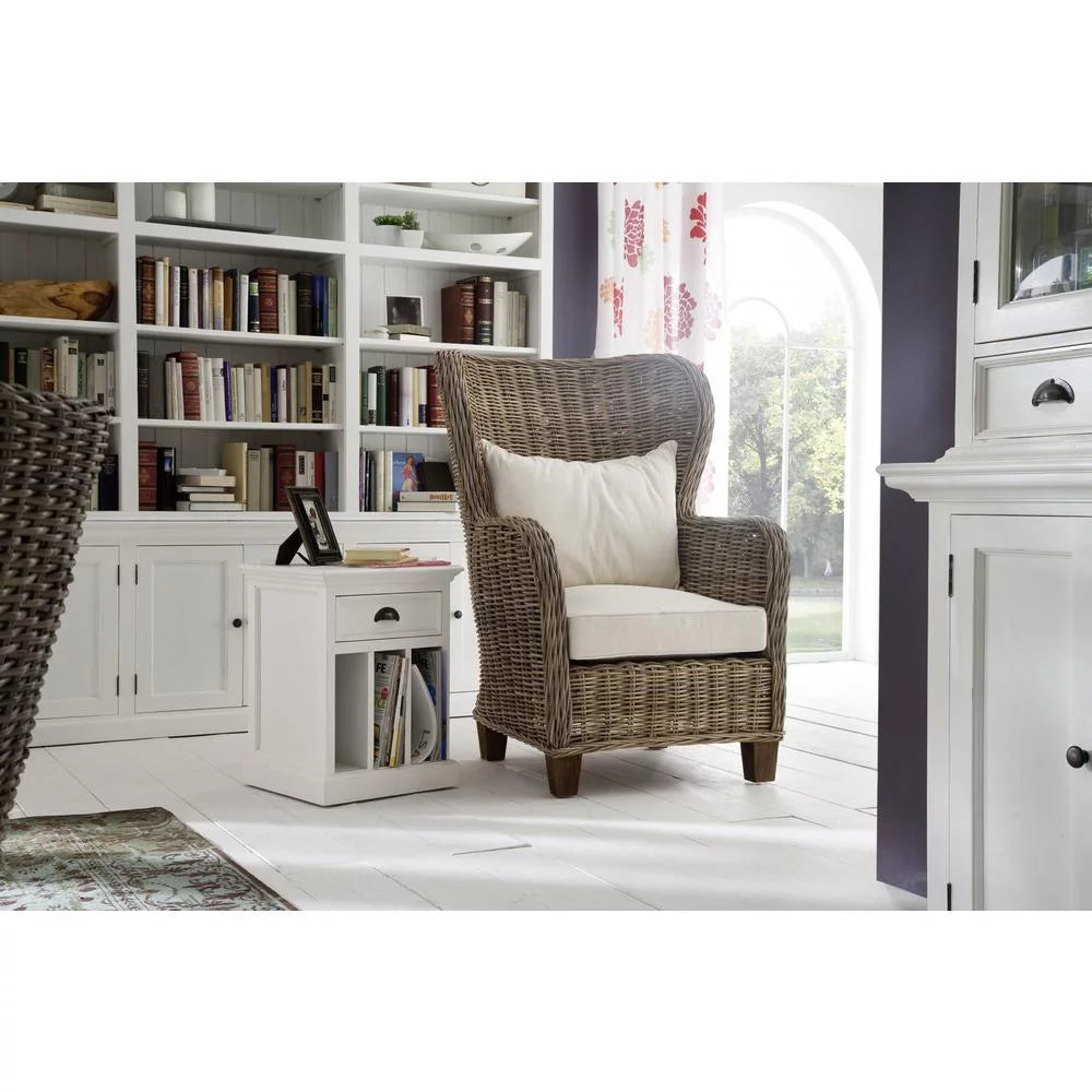 White Nightstand with Dividers R18900