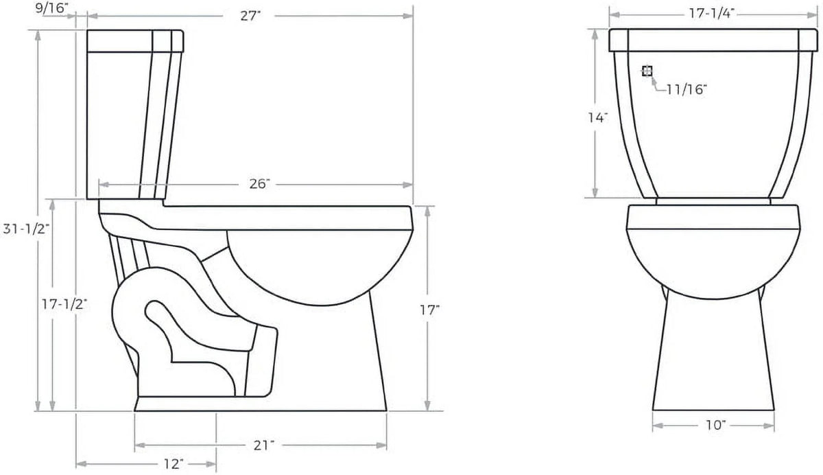 Round Chair Height Toilet D48804