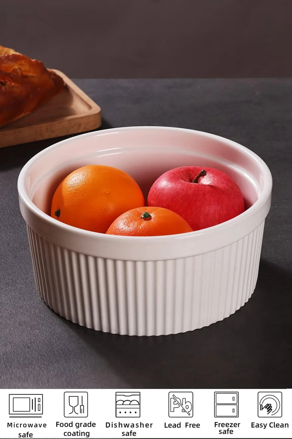 White Porcelain Ramekins 8 inch E11449