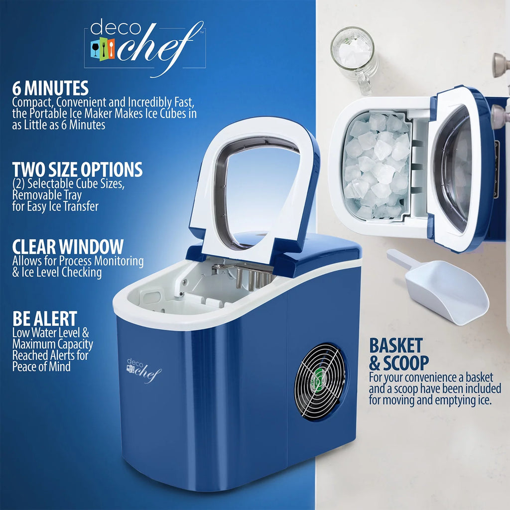 Blue Compact Electric Top Load Ice Maker Y885428